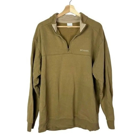 Columbia Khaki Brown Hart Mountain Quarter Zip Pullover XL - Picture 1 of 4